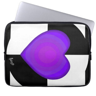 Housse Pour Ordinateur Portable B&W Purple Hearts Beating