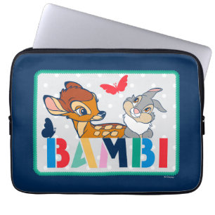 Housse Pour Ordinateur Portable Badge de point Bambi et Thumper Polka