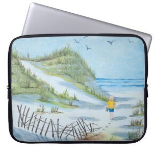 Housse Pour Ordinateur Portable Balade d'enfants sur une plage