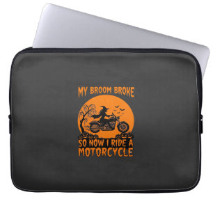 Housse Pour Ordinateur Portable Balai Casse Halloween Sorcière Moto Chauves-Souris