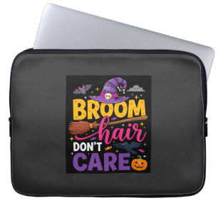 Housse Pour Ordinateur Portable Balai d'Halloween Citation de Sorcière Cheveux N'i