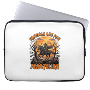 Housse Pour Ordinateur Portable Balais Sont Des Amateurs Halloween Sorcière Cheval