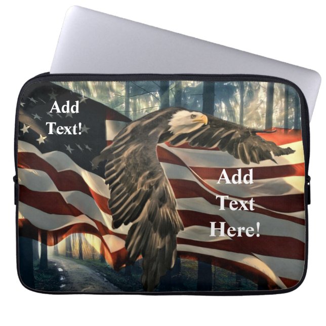 Housse Pour Ordinateur Portable Bald Eagle Drapeau américain Pays Road Ordinateur  (Devant)