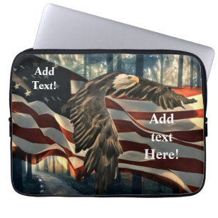 Housse Pour Ordinateur Portable Bald Eagle Drapeau américain Pays Road Ordinateur