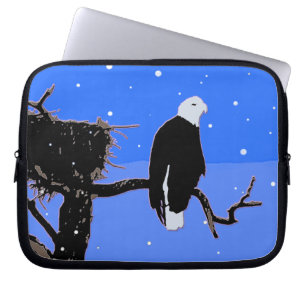 Housse Pour Ordinateur Portable Bald Eagle en hiver - Art original de la faune