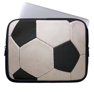 Housse Pour Ordinateur Portable Balle de soccer blanche et noire