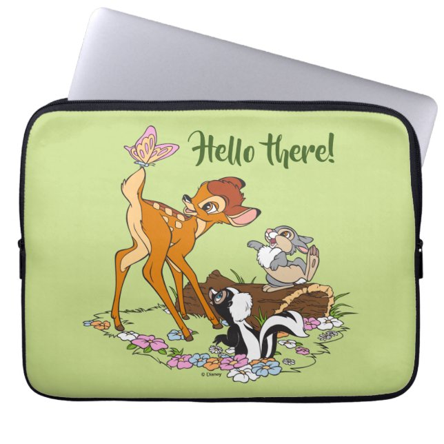 Housse Pour Ordinateur Portable Bambi Avec Papillon Sur La Queue (Devant)
