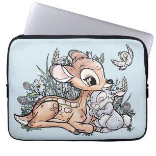 Housse Pour Ordinateur Portable Bambi & Thumper Assis Dans Les Fleurs