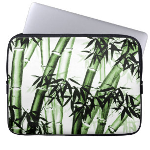 Housse Pour Ordinateur Portable Bambou Chinese Art - un - vert