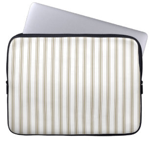 Housse Pour Ordinateur Portable Bande de cueillette beige et blanche