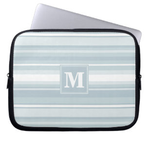 Housse Pour Ordinateur Portable Bandes bleu glace monogramme