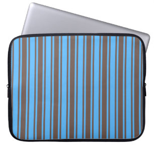Housse Pour Ordinateur Portable Bandes de bonbons Brown et bleues