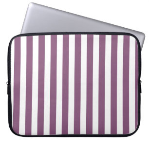 Housse Pour Ordinateur Portable Bandes de bonbons mauves et blanches
