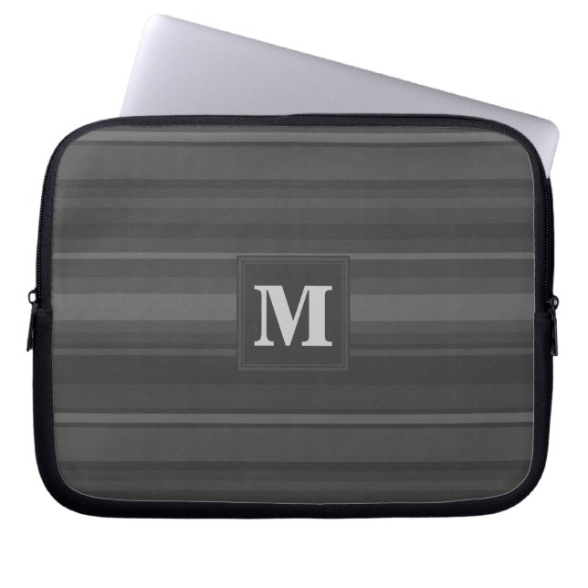 Housse Pour Ordinateur Portable Bandes de charbon de monogramme (Devant)