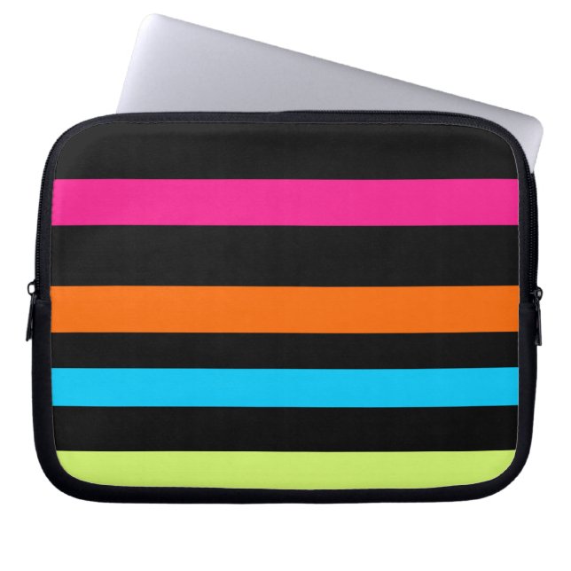 Housse Pour Ordinateur Portable Bandes de néon (Devant)