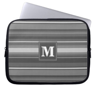 Housse Pour Ordinateur Portable Bandes gris monogramme
