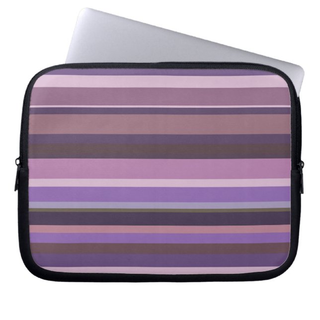 Housse Pour Ordinateur Portable Bandes horizontales mauves (Devant)
