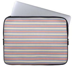 Housse Pour Ordinateur Portable Bandes pastel jaune, orange et bleu