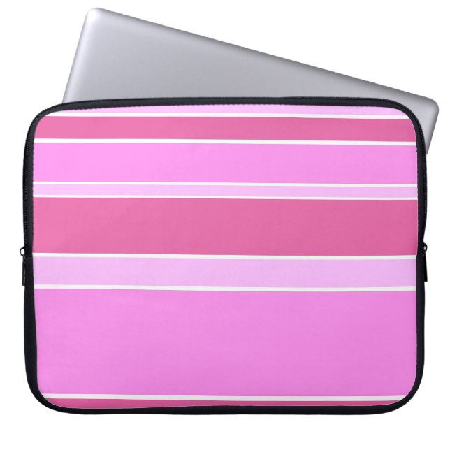 Housse Pour Ordinateur Portable Bandes roses (Devant)