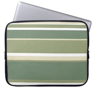 Housse Pour Ordinateur Portable Bandes vert olive