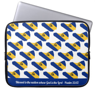 Housse Pour Ordinateur Portable BARBADOS DRAPEAU Écriture personnalisable