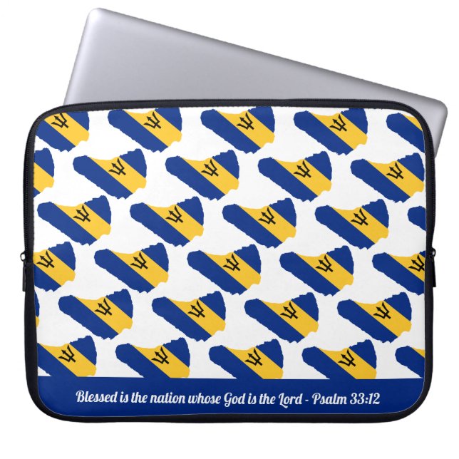 Housse Pour Ordinateur Portable BARBADOS DRAPEAU Écriture personnalisable (Devant)
