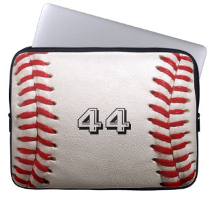 Housse Pour Ordinateur Portable Baseball Blanc Classique avec Numéro de Maillot Pe