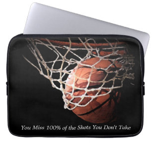 Housse Pour Ordinateur Portable Basket-ball de devis motivationnel