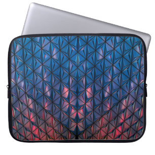 HOUSSE POUR ORDINATEUR PORTABLE BÂTIMENT CUBISTE BLEU ET ROUGE