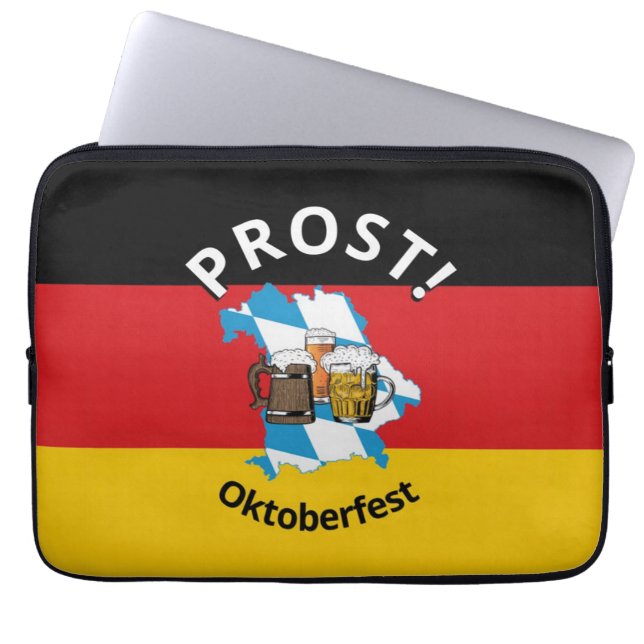 Housse Pour Ordinateur Portable Bavarois OKTOBERFEST Drapeau allemand (Devant)