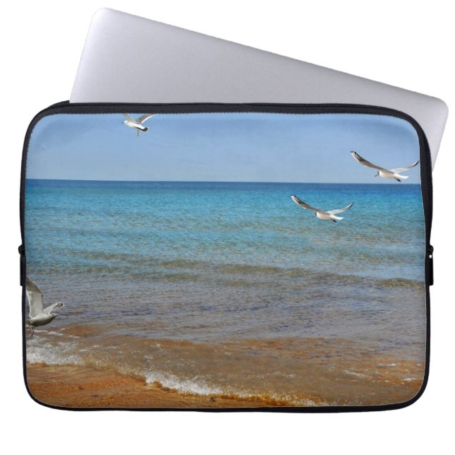 Housse Pour Ordinateur Portable Beach and Seagulls (Devant)