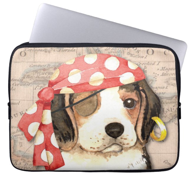 Housse Pour Ordinateur Portable Beagle Pirate (Devant)