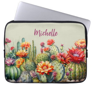 Housse Pour Ordinateur Portable Beau Cactus Flower Avec Nom