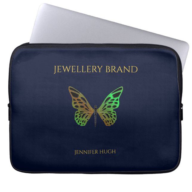 Housse Pour Ordinateur Portable Beau papillon bleu foncé (Devant)