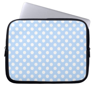 Housse Pour Ordinateur Portable Beau Pastel Bleu Et Blanc Pois Motif