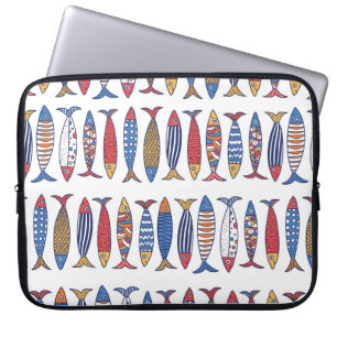 Housse Pour Ordinateur Portable Beau poisson. Enfants arrière - plans. Motif sans