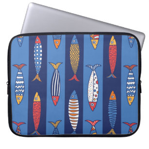 Housse Pour Ordinateur Portable Beau poisson. Enfants arrière - plans. Motif trans