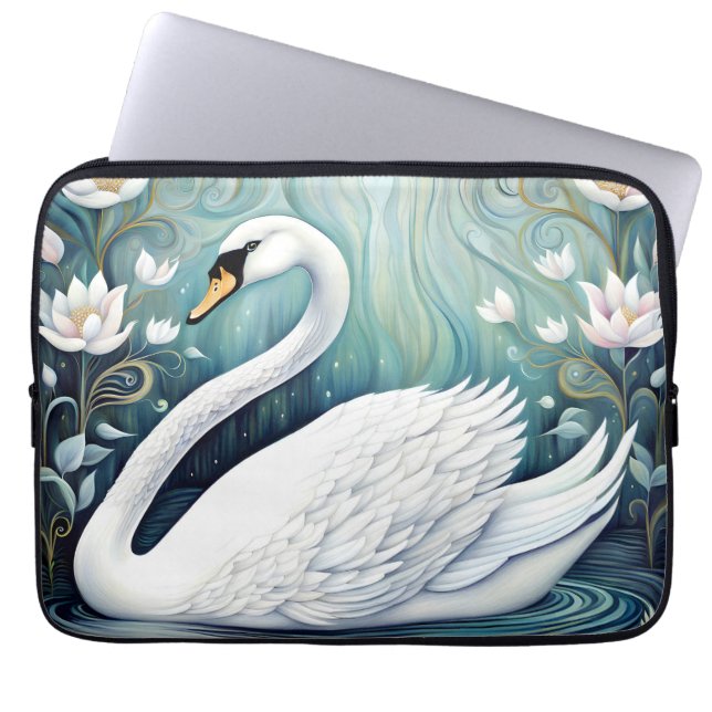 Housse Pour Ordinateur Portable Beau Swan (Devant)