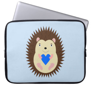 Housse Pour Ordinateur Portable Bébé Garçon Hérisson Cœur Bleu