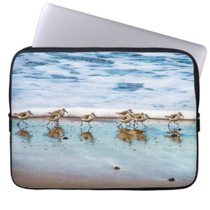 Housse Pour Ordinateur Portable Bécasseaux fonctionnant le long de la plage