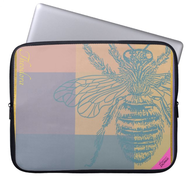 Housse Pour Ordinateur Portable Bee dorée moderne (Devant)