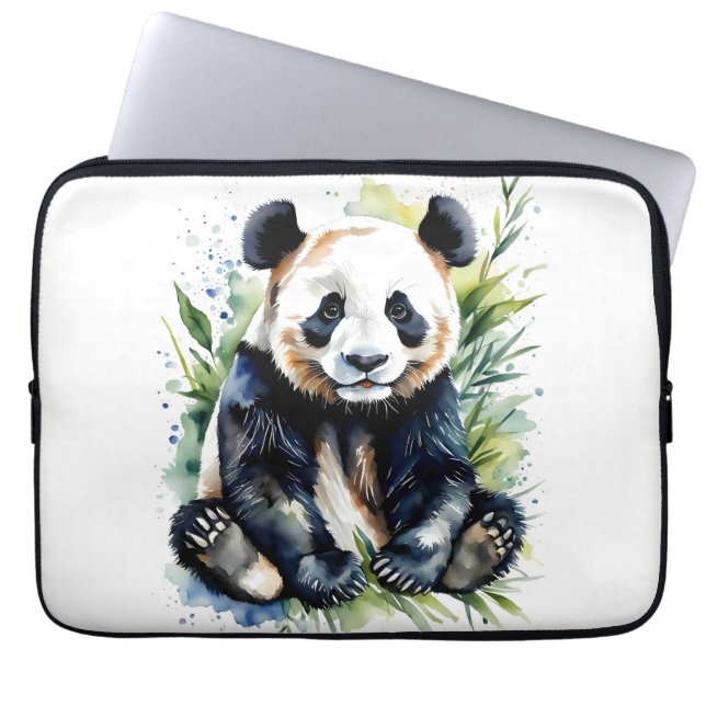 Housse Pour Ordinateur Portable Belle aquarelle Panda Bear (Devant)