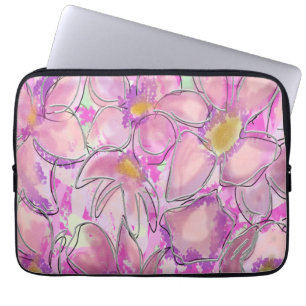 Housse Pour Ordinateur Portable Belle Manche Vintage Florale Rose