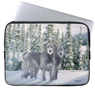 Housse Pour Ordinateur Portable Belle scène Snowy Irish Wolfhound