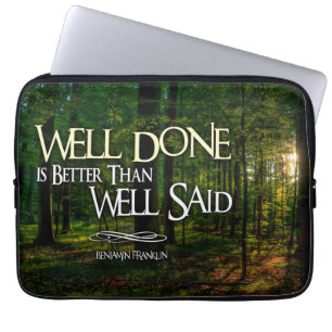 Housse Pour Ordinateur Portable Benjamin Franklin Citation Inspirationnelle "Bien