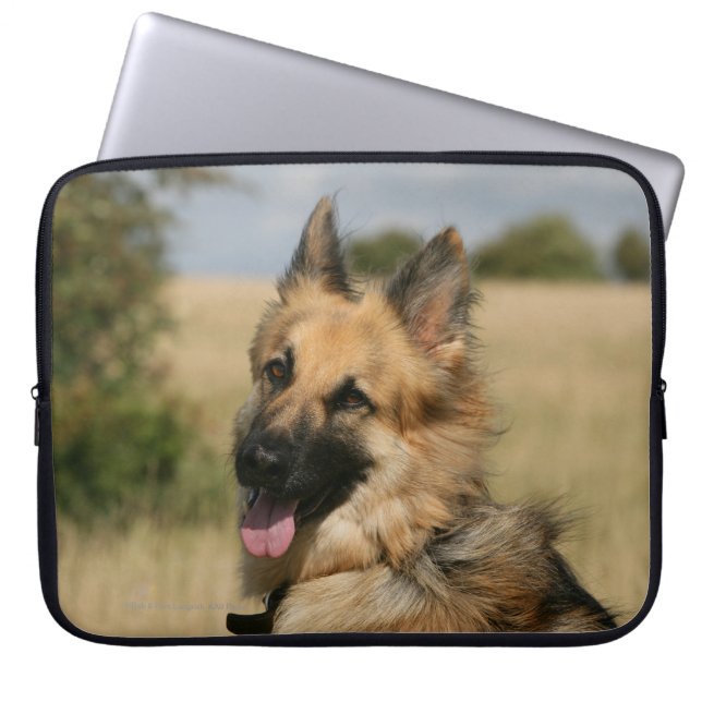 Housse Pour Ordinateur Portable Berger allemand collant la langue (Devant)