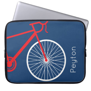 Housse Pour Ordinateur Portable Bicyclette rouge et blanc