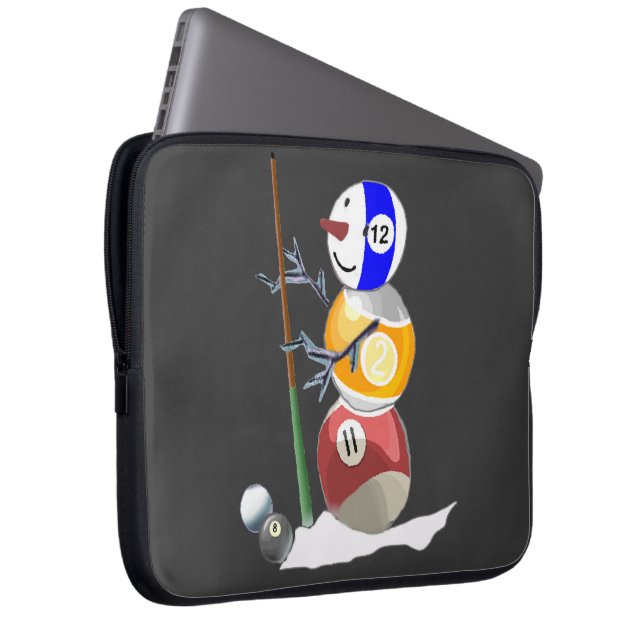 Housse Pour Ordinateur Portable Billiard Ball Snowman (Devant droit)
