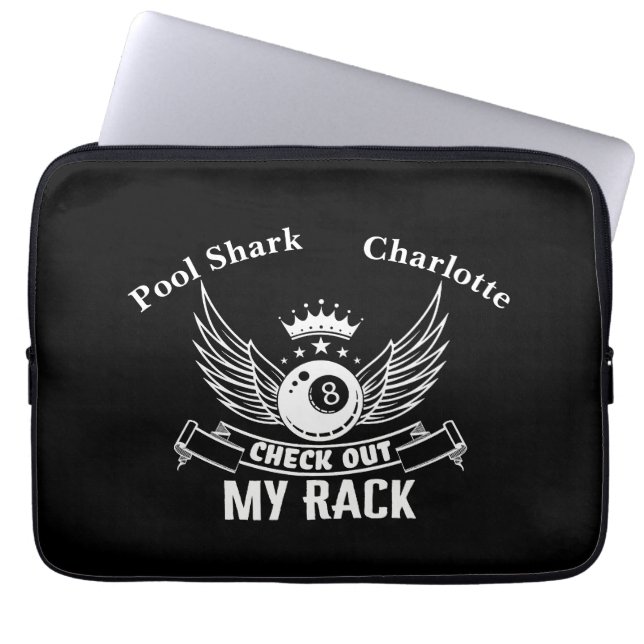 Housse Pour Ordinateur Portable Billiards avec ailes et conception de la Couronne (Devant)
