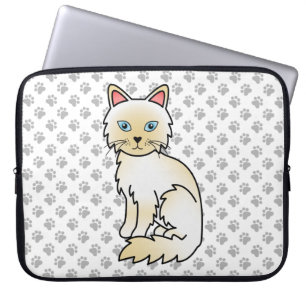 Housse Pour Ordinateur Portable Birman / Ragdoll Point crème Chat & Pattes Mignonn